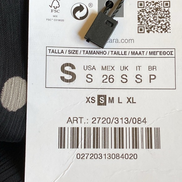 🌹NWT. Zara Black Polka Dots Mini Dress. Size S. - Picture 9 of 12